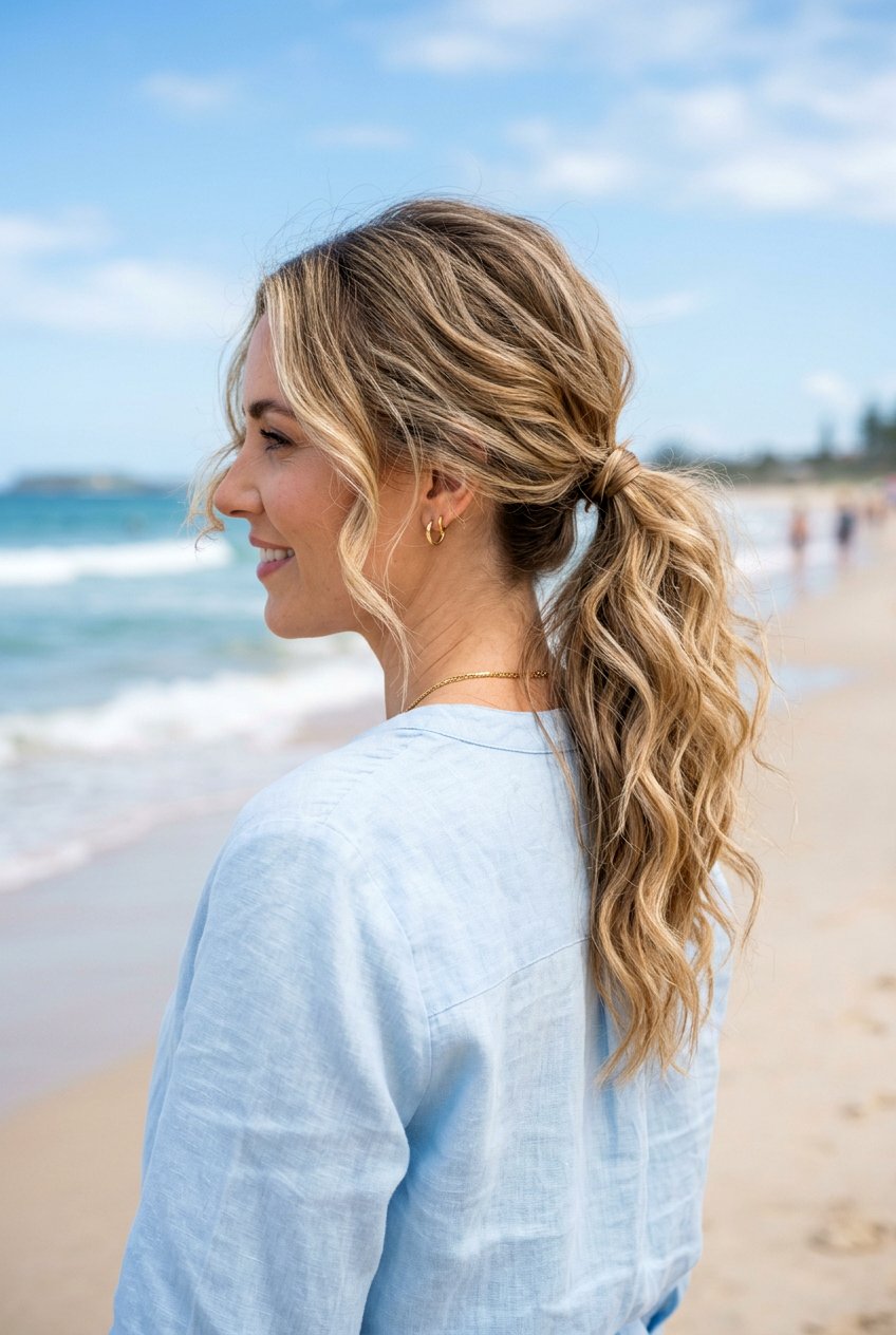 Beach waves ponytail for thin hair - 20 beach waves ponytail hairstyle - 20 beach waves ponytail hairstyle
