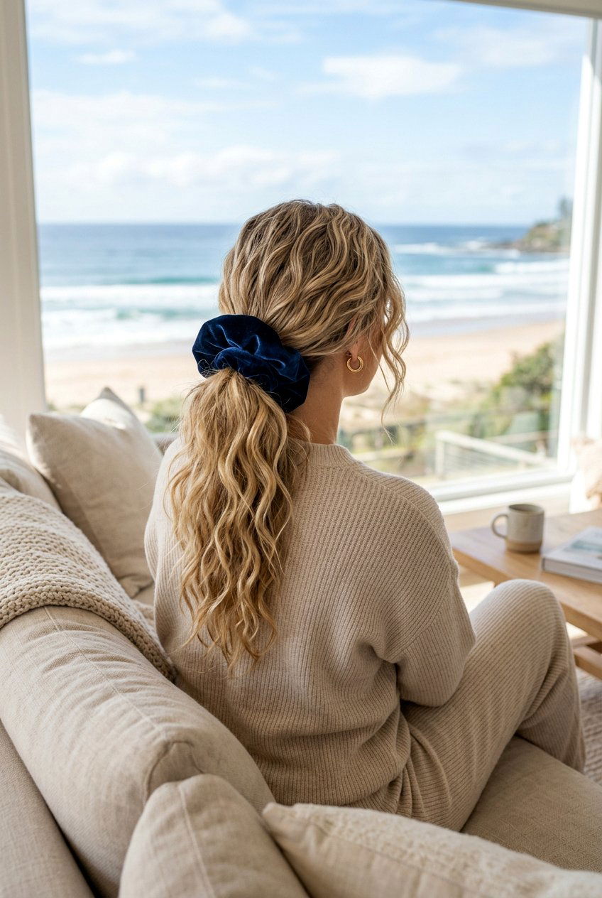 Beach waves ponytail with scrunchie - 20 beach waves ponytail hairstyle - 20 beach waves ponytail hairstyle