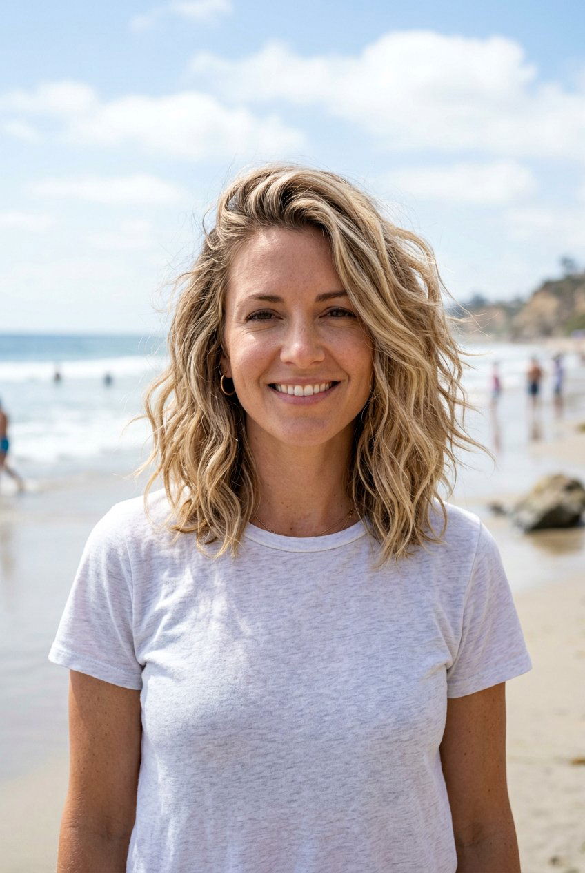 Beachy Layered Lob For Fine Hair - 20 beachy lob with layers - 20 beachy lob with layers