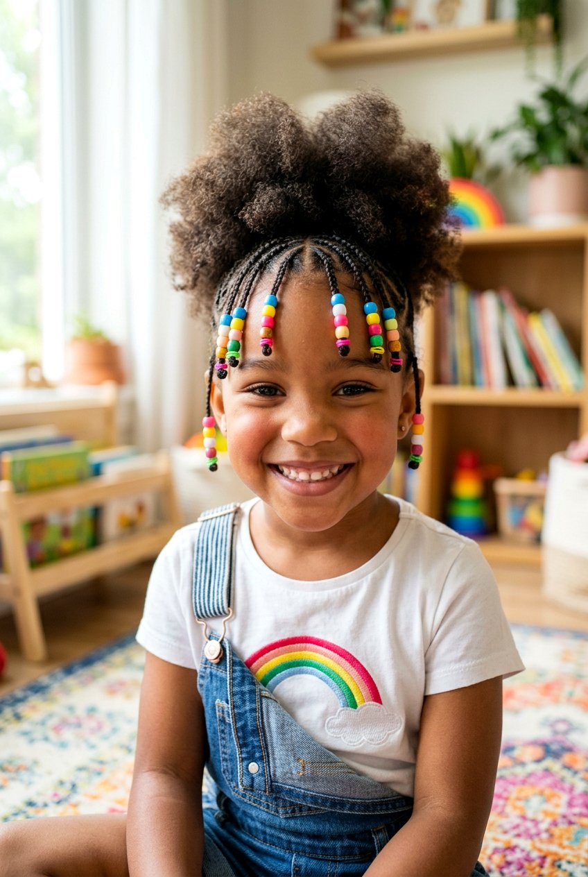 Beaded Braided Bangs For Little Girls - 20 bead hairstyles for little girls - 20 bead hairstyles for little girls