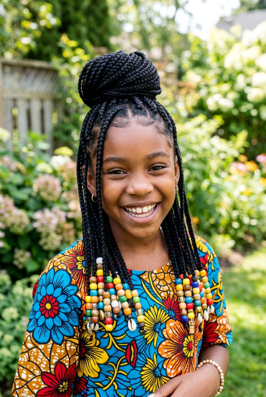 Beaded Braided Bun For Black Girls - 20 braided buns for black girls - 20 braided buns for black girls
