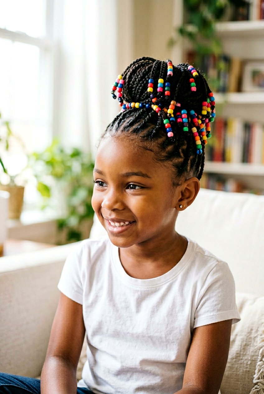 Beaded Bun Hairstyle For Little Girls - 20 bead hairstyles for little girls - 20 bead hairstyles for little girls