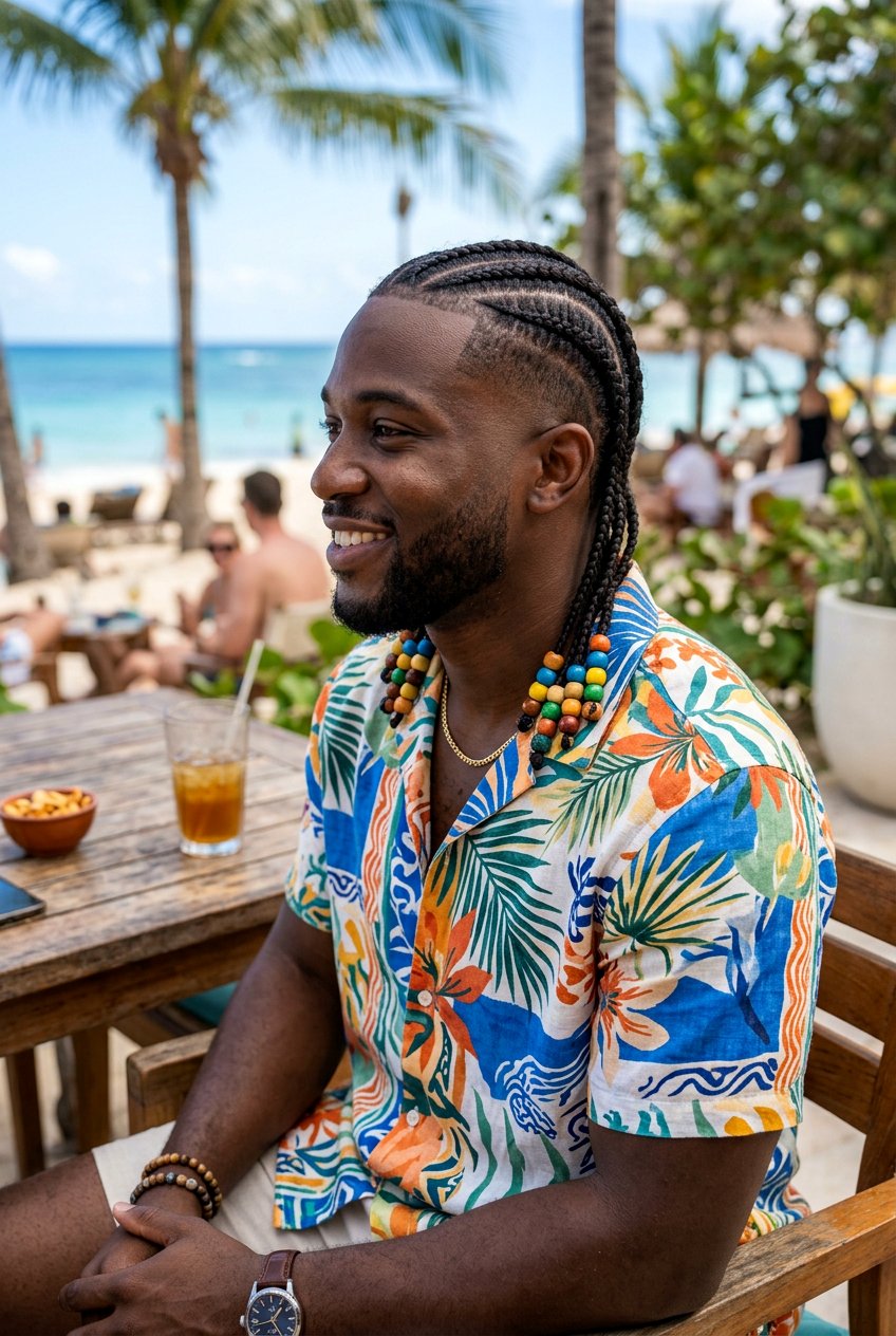 Beaded Cornrows With Taper Fade - 20 cornrows for men with fade - 20 cornrows for men with fade