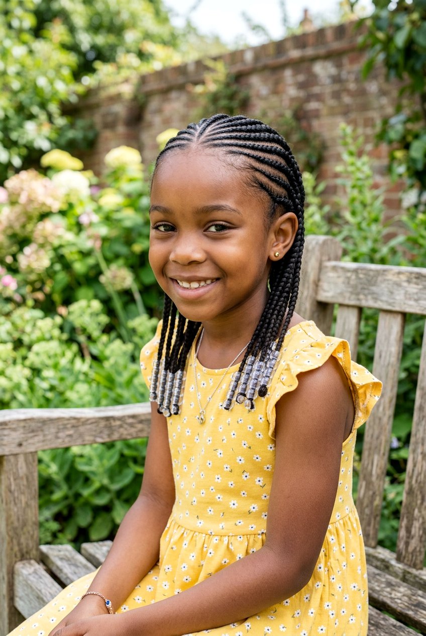 Beaded Feed In Cornrows For Little Girls - 20 bead hairstyles for little girls - 20 bead hairstyles for little girls