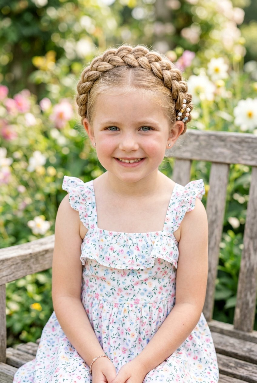 Beaded Halo Braid For Little Girls - 20 bead hairstyles for little girls - 20 bead hairstyles for little girls