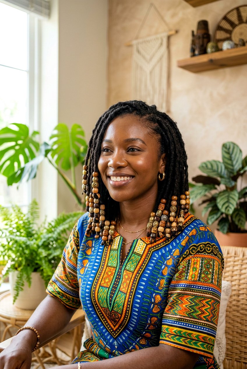 Beaded Loc Bob - 20 loc bob hairstyles for women - 20 loc bob hairstyles for women