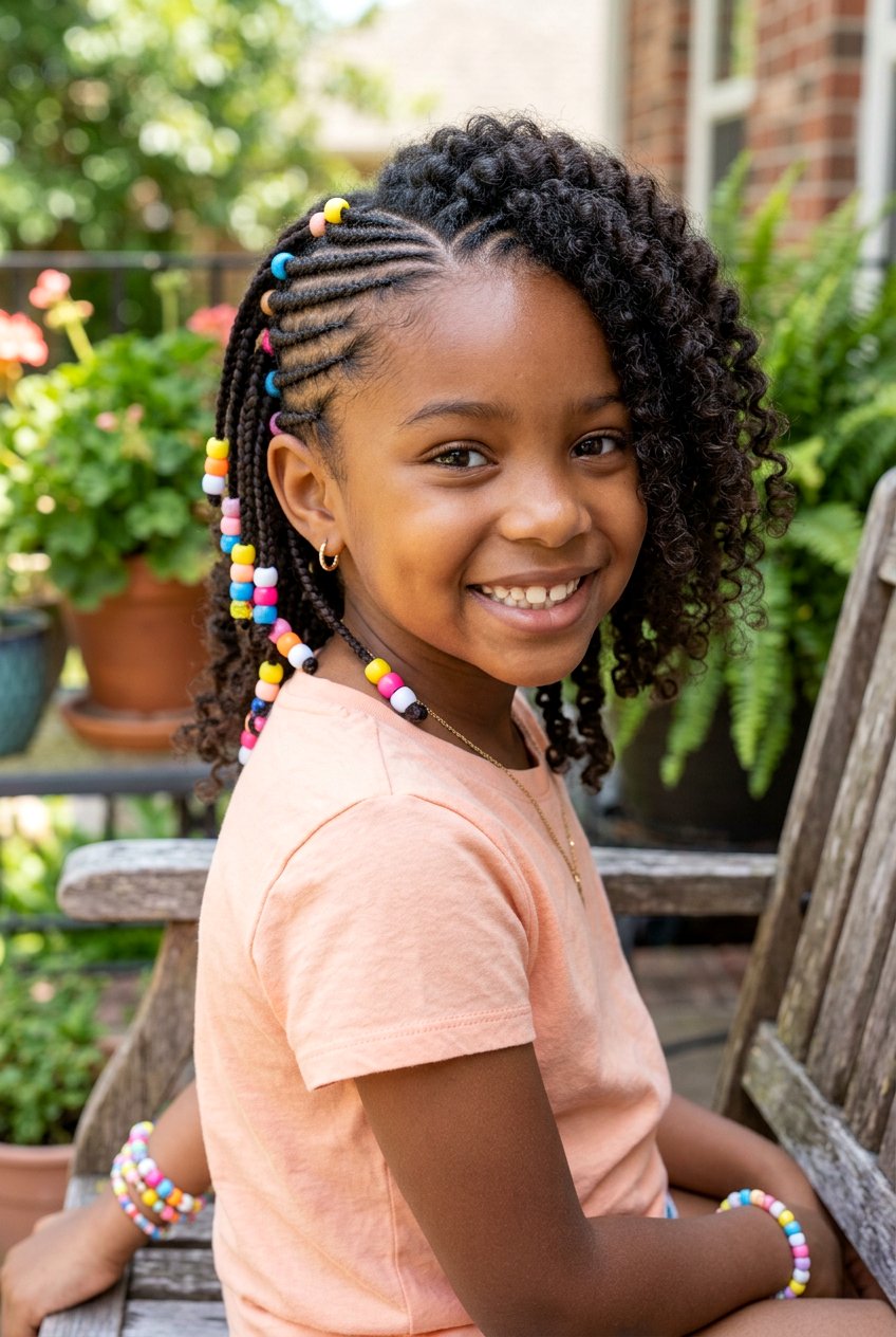 Beaded Side Cornrows For Little Girls - 20 bead hairstyles for little girls - 20 bead hairstyles for little girls