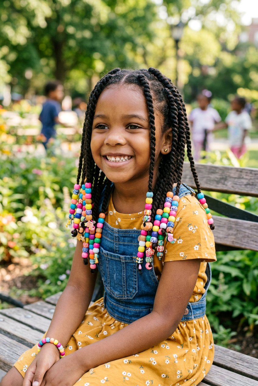 Beaded Twist Braids For Little Girls - 20 bead hairstyles for little girls - 20 bead hairstyles for little girls