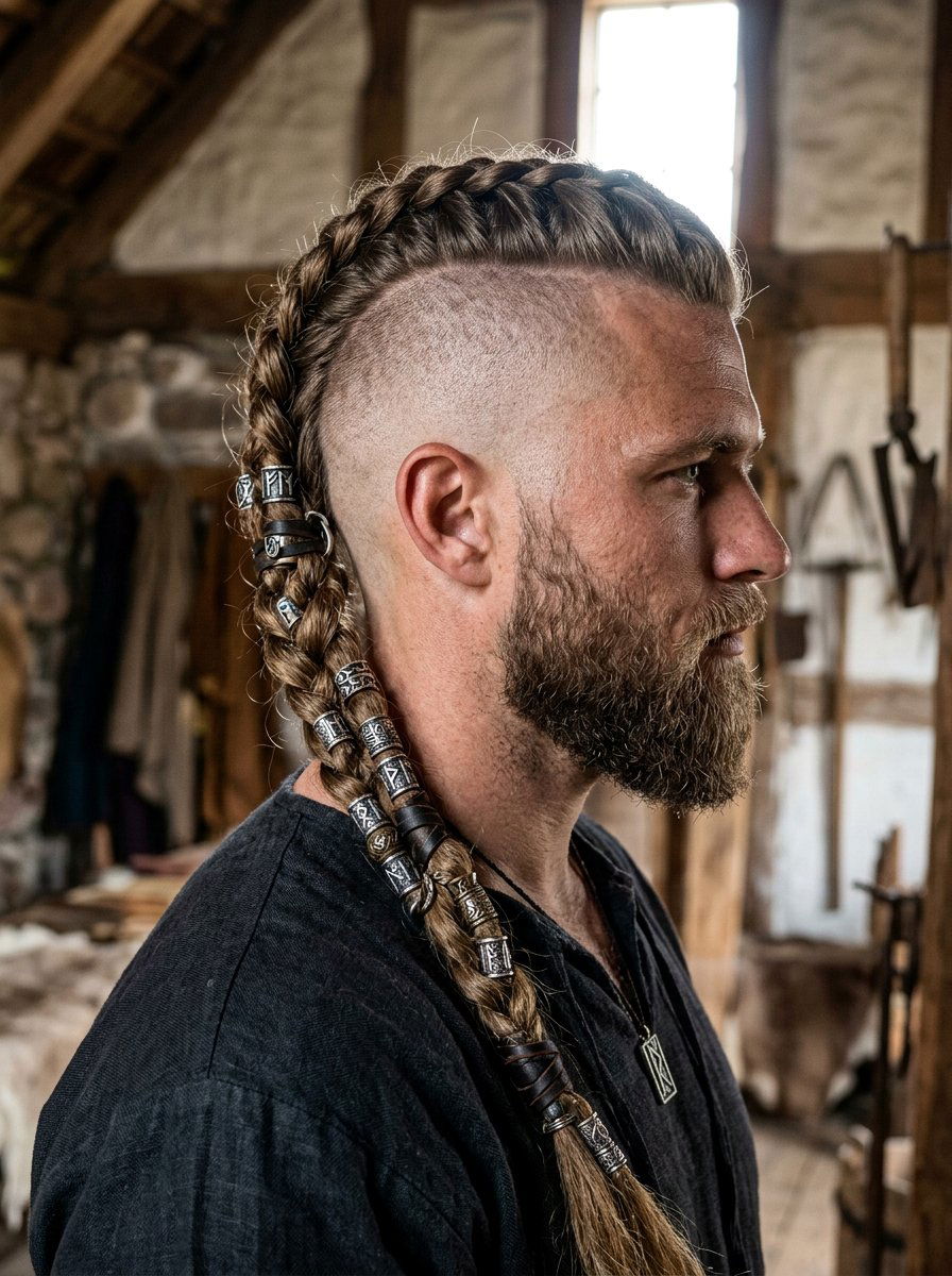 Beaded Viking Braid Undercut - 20 viking undercut braid men - 20 viking undercut braid men