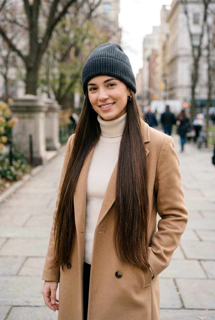 Beanie With Long Straight Hair - 20 beanie hairstyles - 20 beanie hairstyles