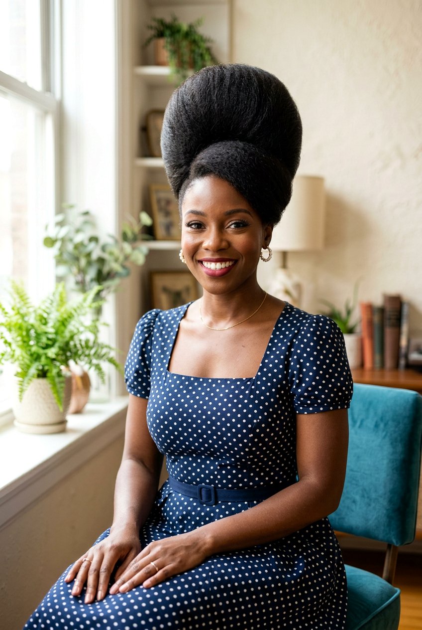 Beehive Updo - 20 black women classy updo hairstyles - 20 black women classy updo hairstyles