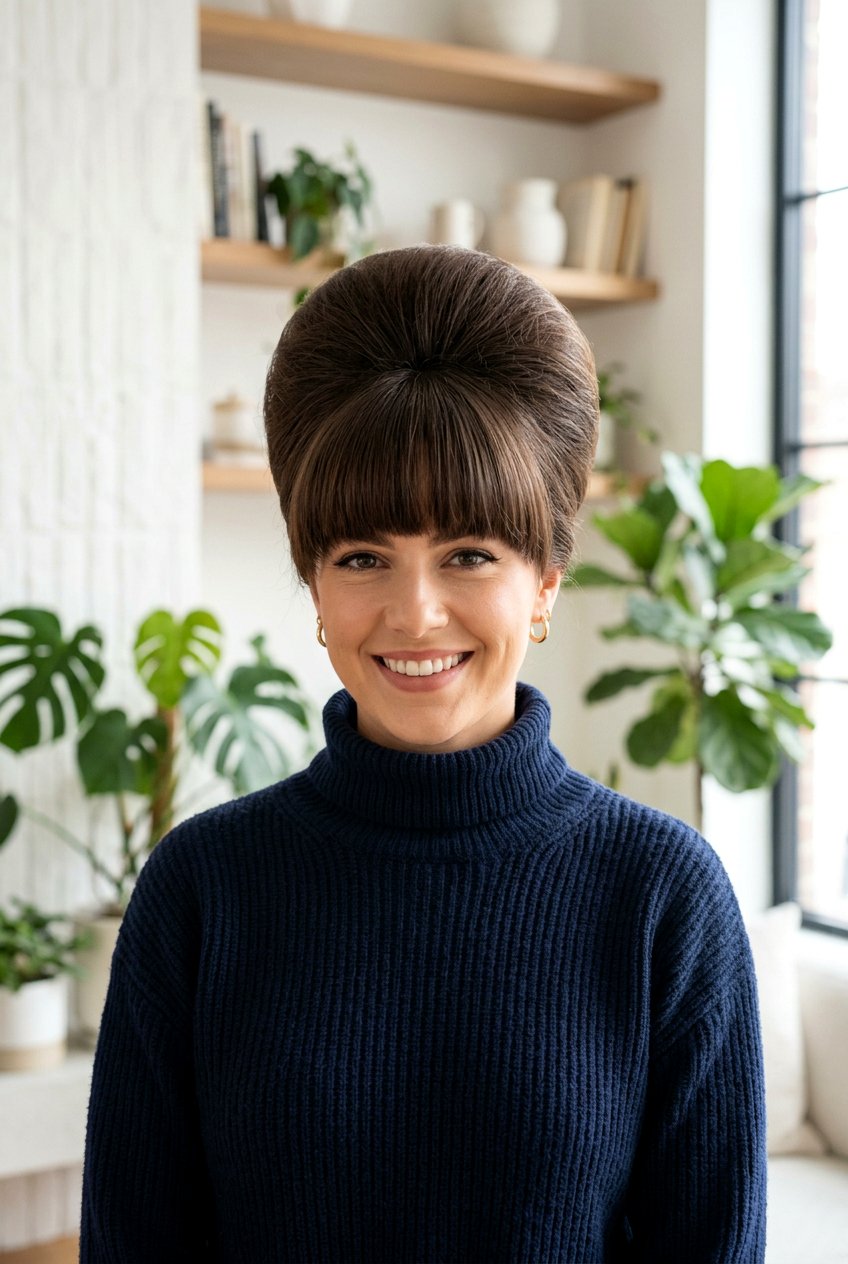 Beehive With Bangs - 20 beehive bun hairstyle - 20 beehive bun hairstyle