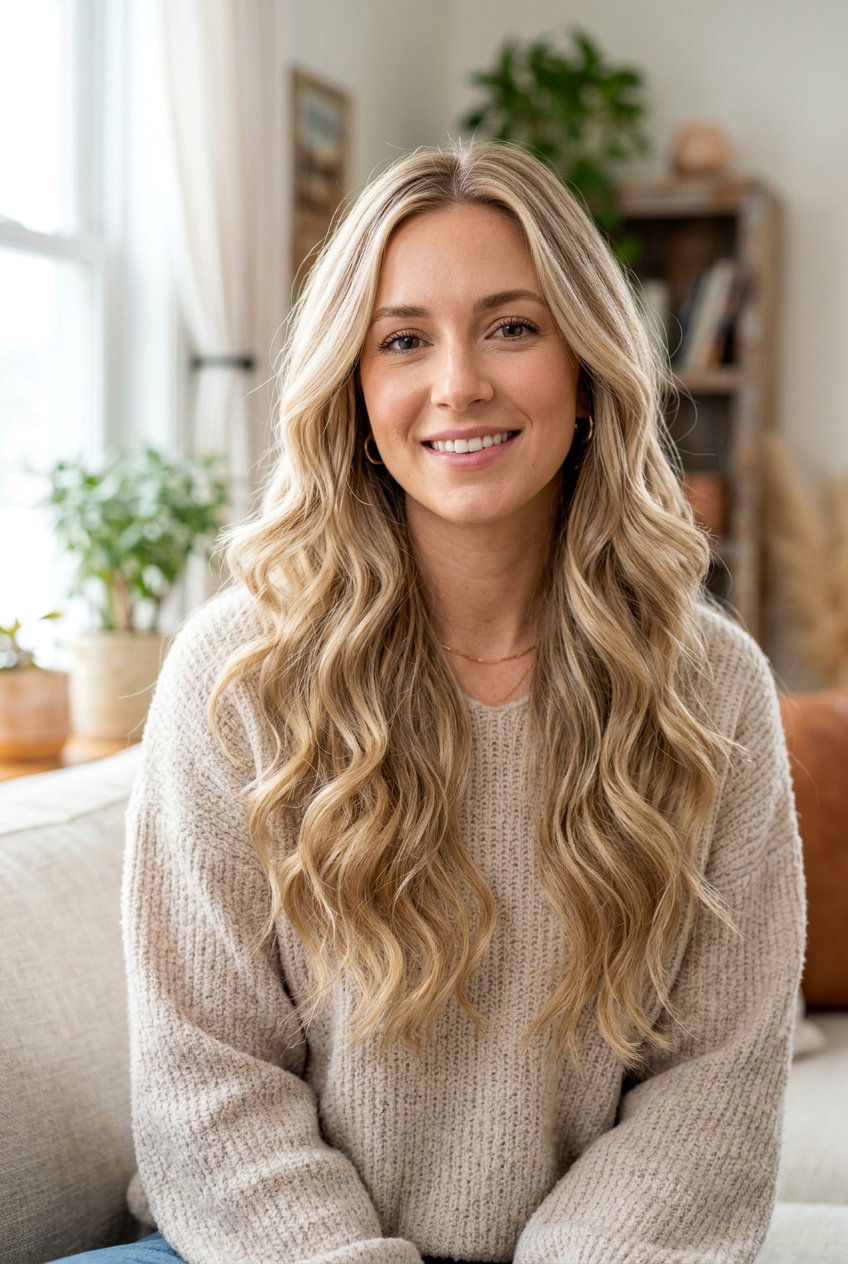 Beige Babylights On Long Layered Blonde Hair - 20 beige babylights on blonde hair - 20 beige babylights on blonde hair