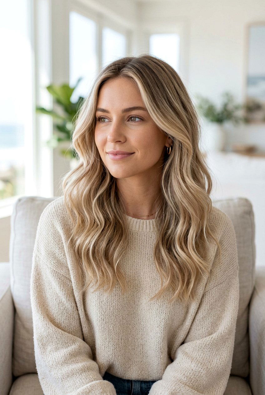 Beige Babylights With Root Shadow On Blonde Hair - 20 beige babylights on blonde hair - 20 beige babylights on blonde hair