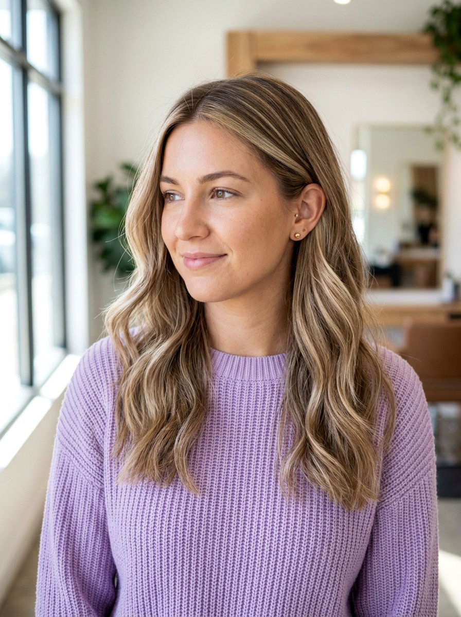 Beige Blonde Babylights With Natural Roots - 20 rooty beige blonde hair - 20 rooty beige blonde hair