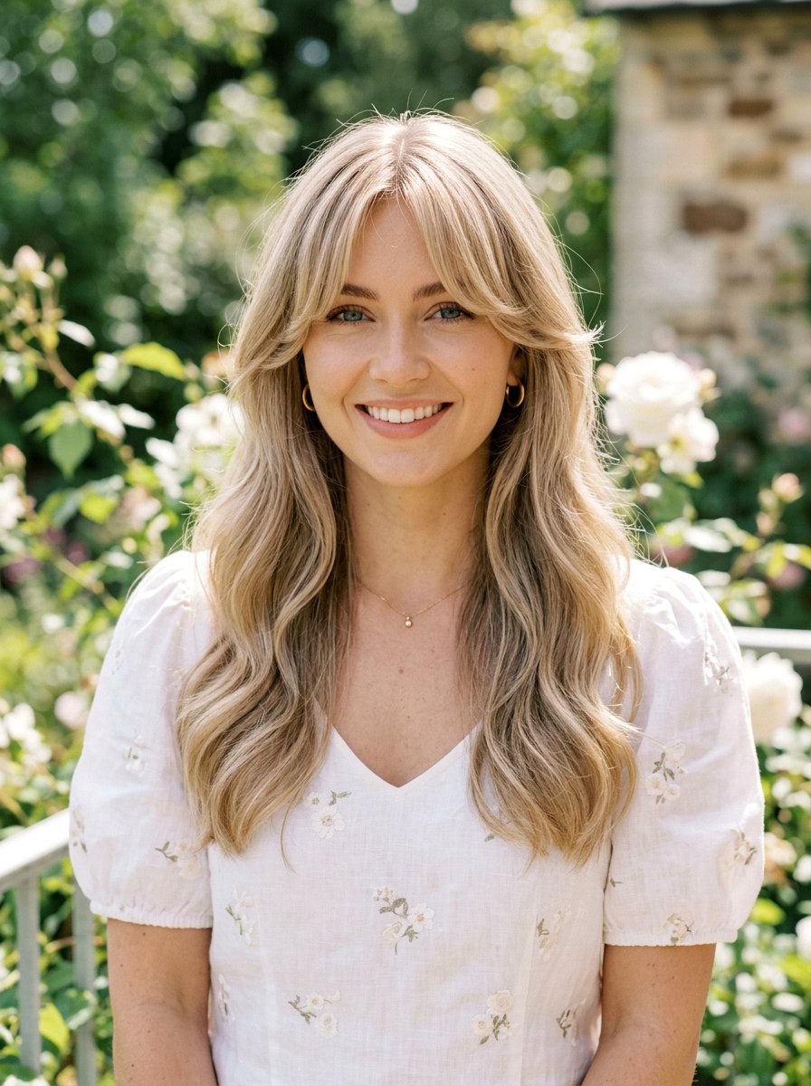 Beige Blonde Curtain Bangs - 20 summer beige blonde hair color - 20 summer beige blonde hair color