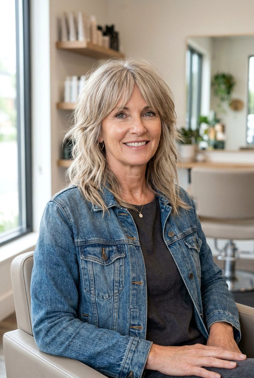 Beige Blonde Gray Shag - 20 blonde gray blend for mature women - 20 blonde gray blend for mature women