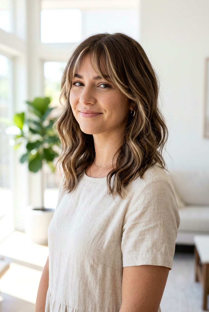 Beige Blonde Highlights On Brown Hair With Bangs - 20 beige blonde highlights on brown hair - 20 beige blonde highlights on brown hair