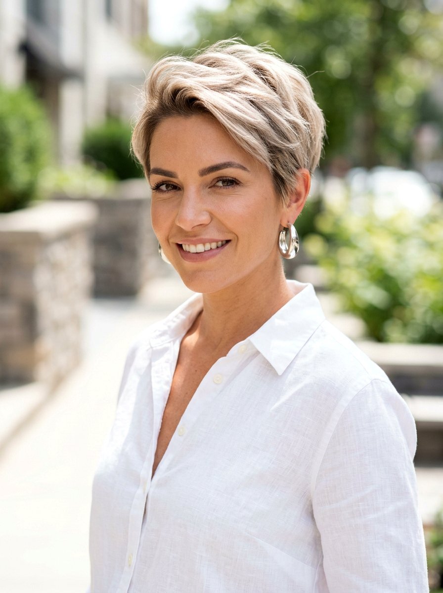 Beige Blonde Pixie - 20 rooted beige blonde for mature women - 20 rooted beige blonde for mature women