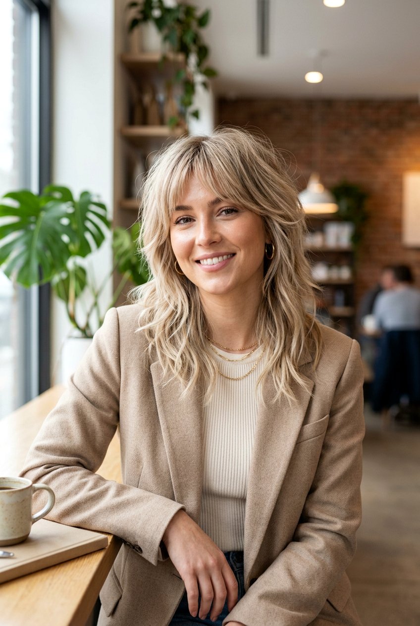 Beige Blonde Wolf Cut - 20 blonde wolf cut color ideas - 20 blonde wolf cut color ideas