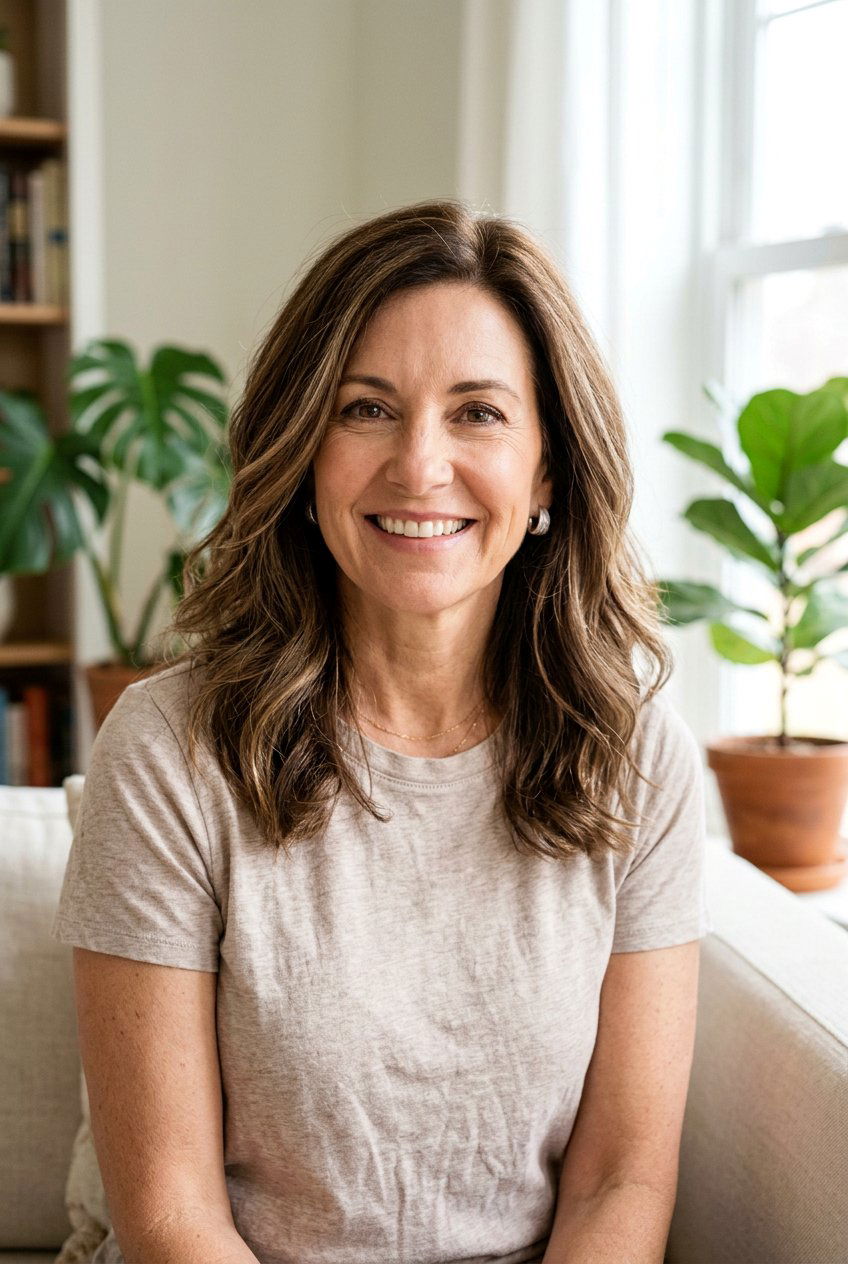 Beige Brown Babylights - 20 face framing highlights for mature brunettes - 20 face framing highlights for mature brunettes