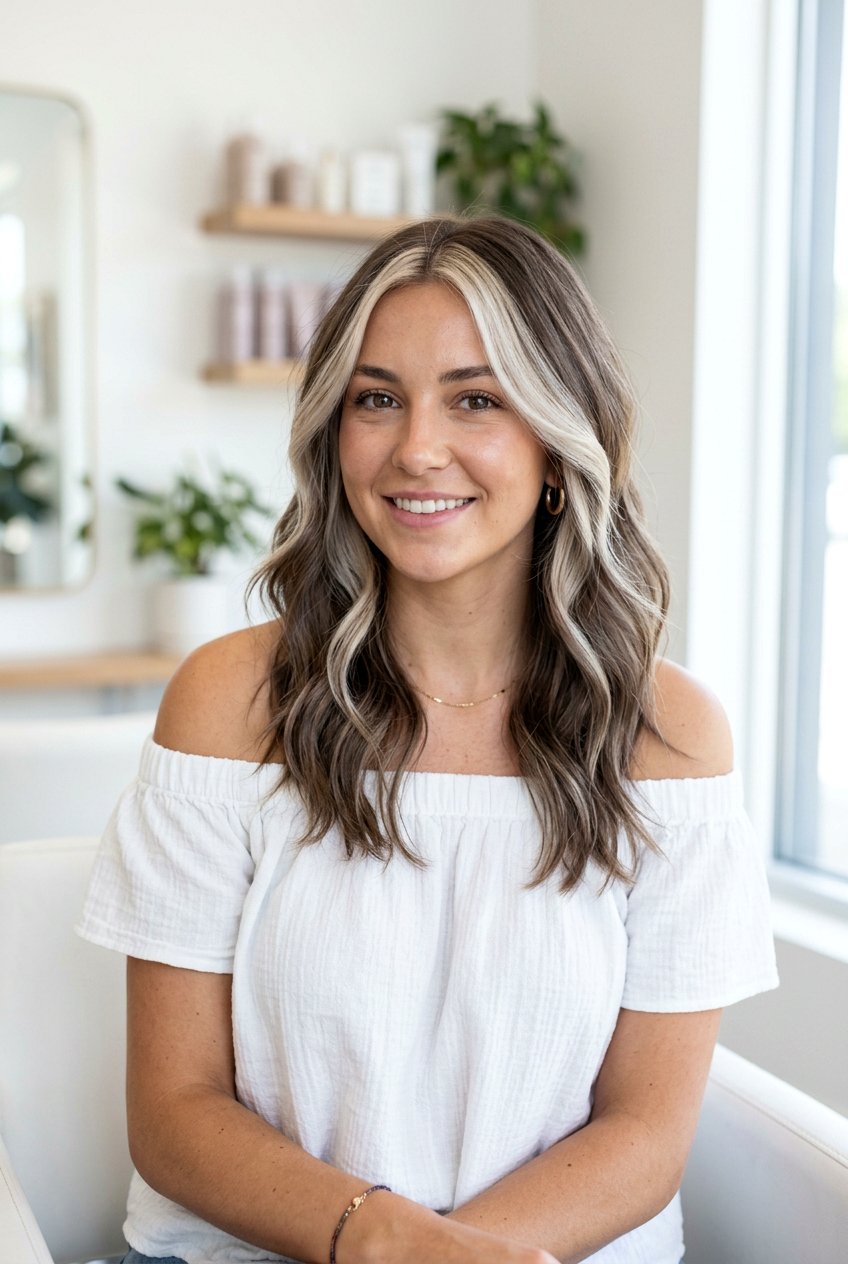 Beige Gray Money Piece Highlights - 20 beige gray blonde hair color - 20 beige gray blonde hair color