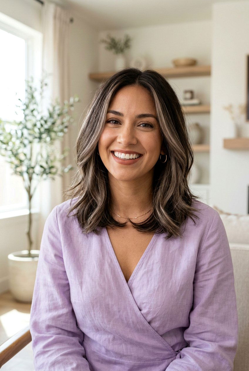 Beige Highlights on Medium Length Dark Brown Hair - 20 dark brunette with cool beige highlights - 20 dark brunette with cool beige highlights