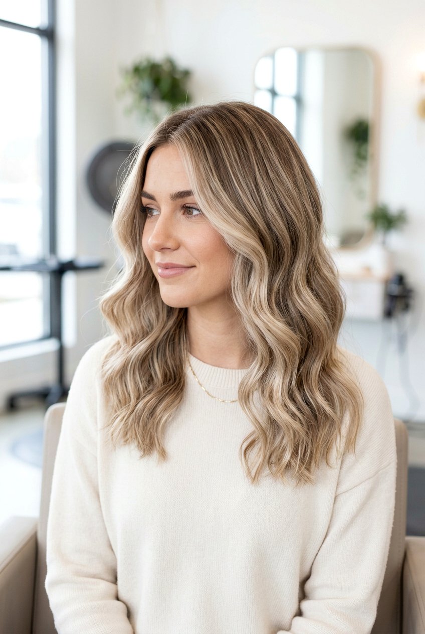 Beige blonde highlights - 20 natural looking highlights - 20 natural looking highlights