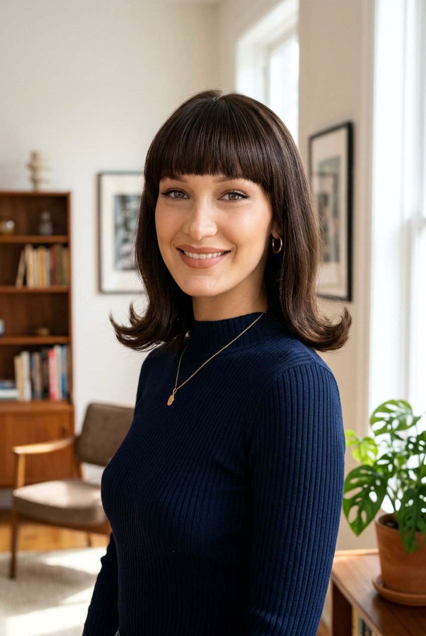 Bella Hadid Retro Lob - 20 celebrity inspired lob haircut - 20 celebrity inspired lob haircut