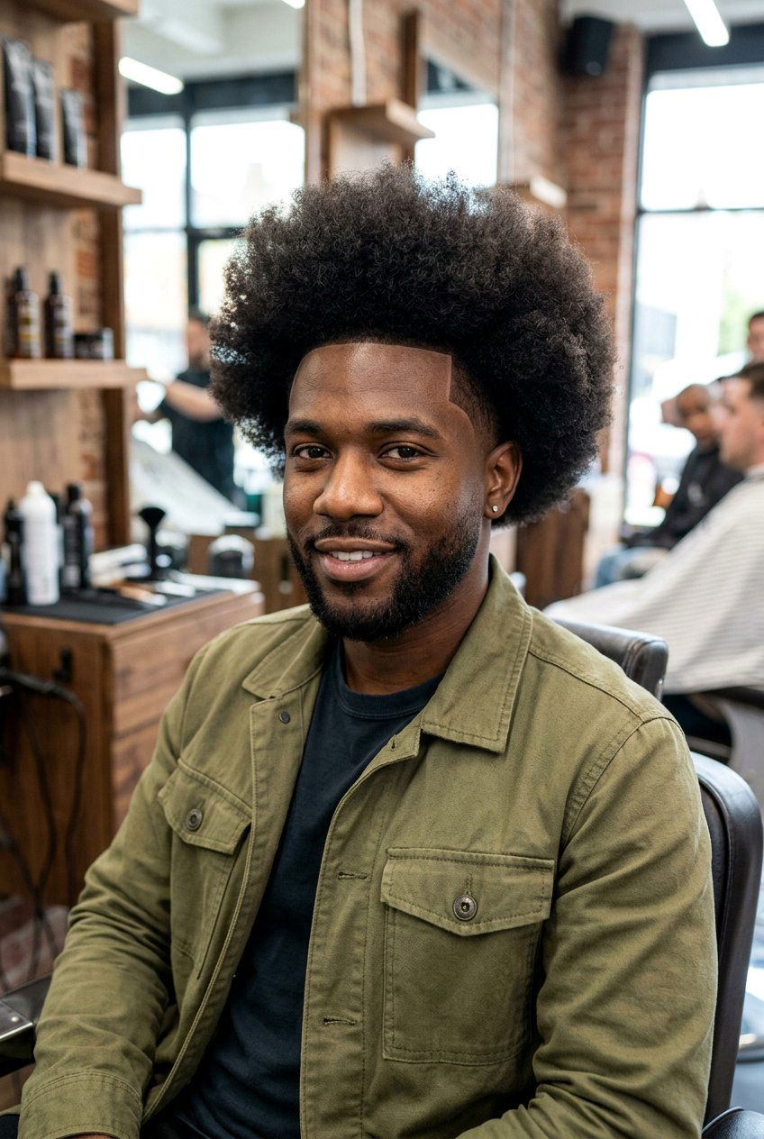 Big Afro With Low Taper And Line Up - 20 afro taper with line up - 20 afro taper with line up