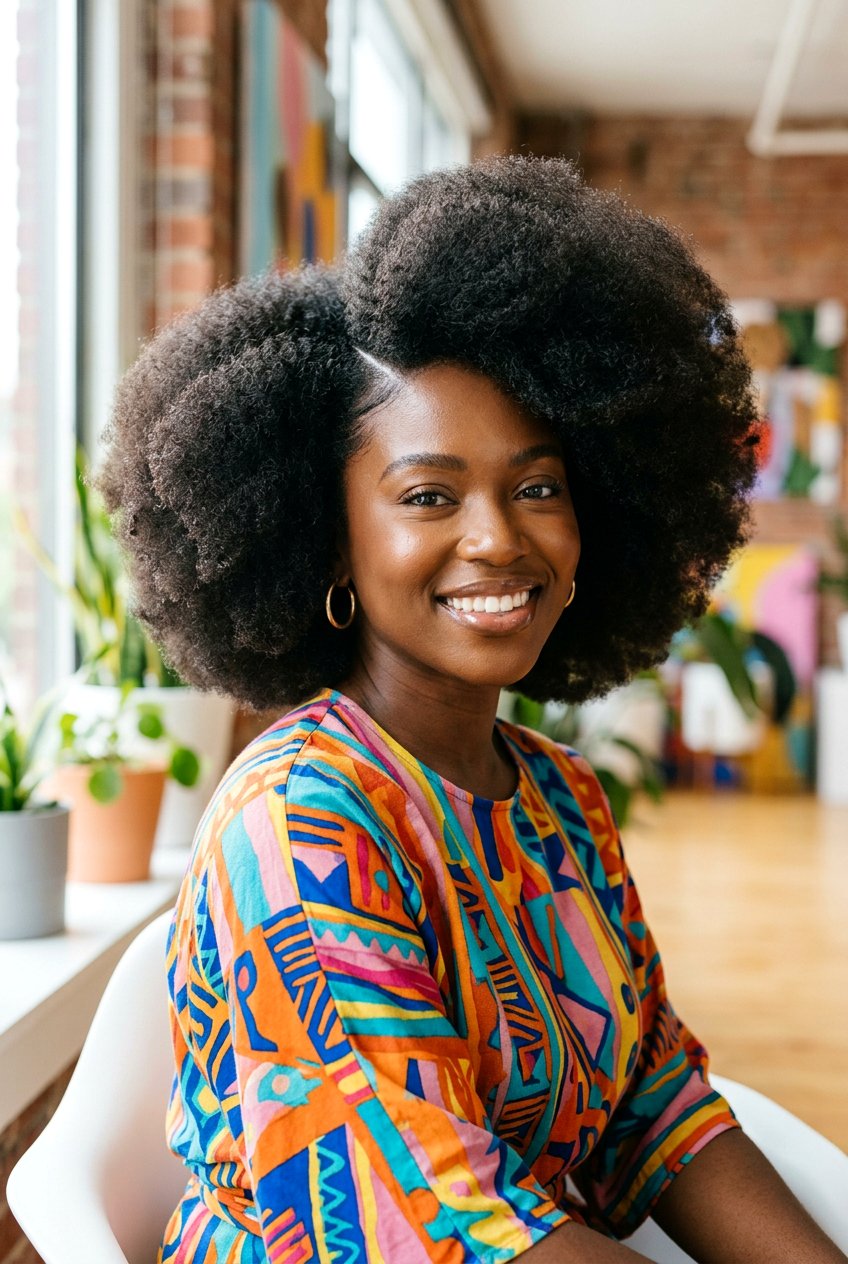 Big Afro with Side Part - 20 afro with side part hairstyle - 20 afro with side part hairstyle