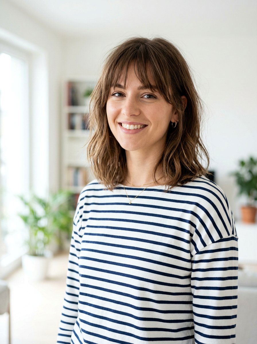 Birkin Bangs Medium Hair - 20 hairstyle to balance long forehead - 20 hairstyle to balance long forehead