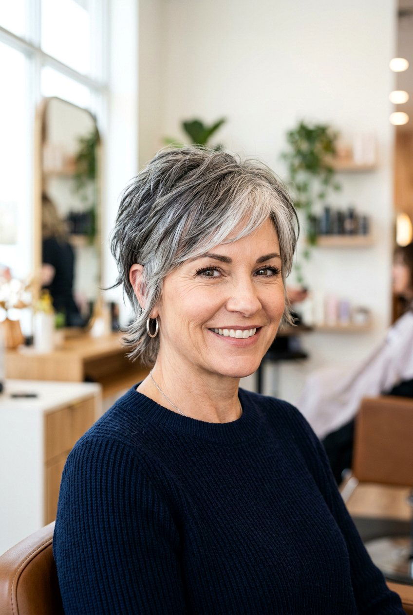 Bixie Cut - 20 best haircuts for women over 40 - 20 best haircuts for women over 40