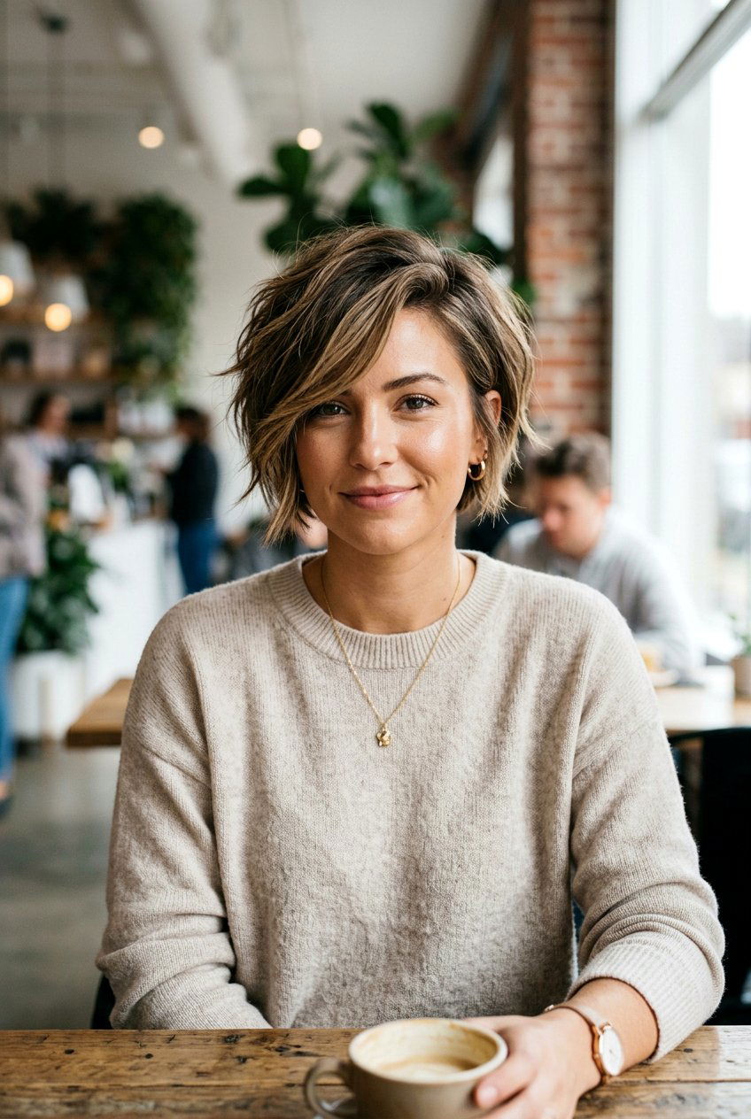 Bixie Cut with Side Swept Bangs - 20 pixie bob with side swept bangs - 20 pixie bob with side swept bangs