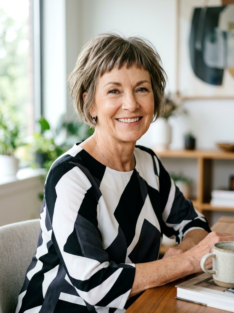 Bixie Haircut With Micro Bangs - 20 flattering bixie haircut for older women - 20 flattering bixie haircut for older women