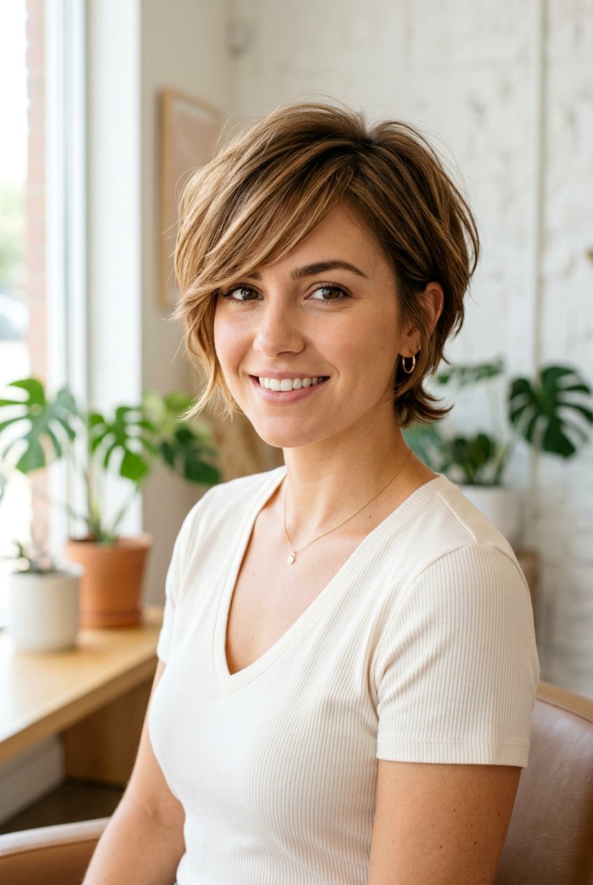 Bixie Haircut With Side Swept Bangs - 20 bixie haircut with bangs - 20 bixie haircut with bangs