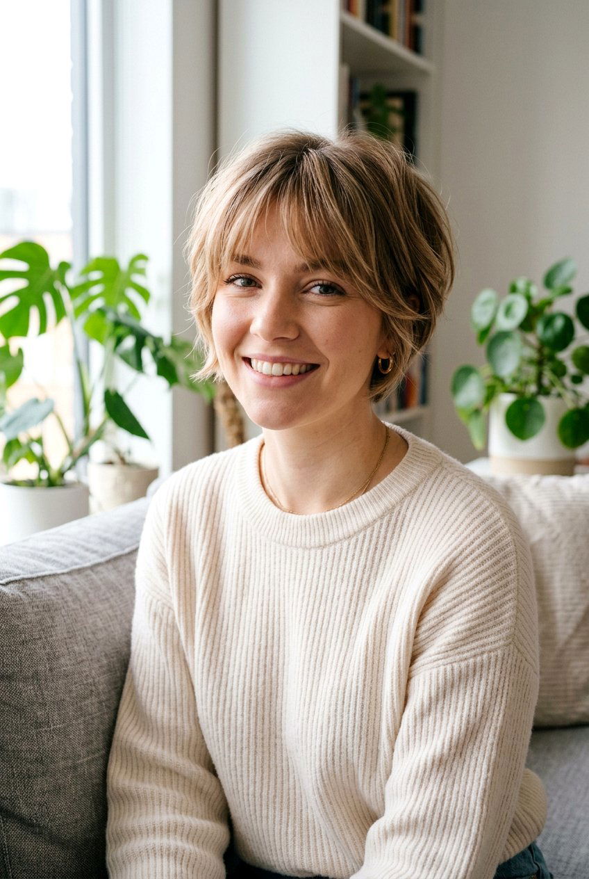 Bixie Haircut With Soft Layered Bangs - 20 bixie haircut with bangs - 20 bixie haircut with bangs