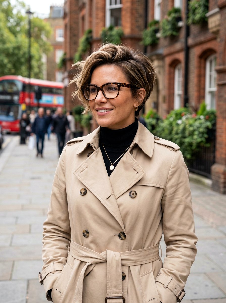 20 Flattering Short Layered Cut for Women with Glasses Ideas