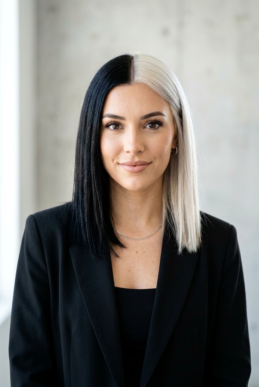 Black And White Split Dye - 20 alternative split hair color - 20 alternative split hair color