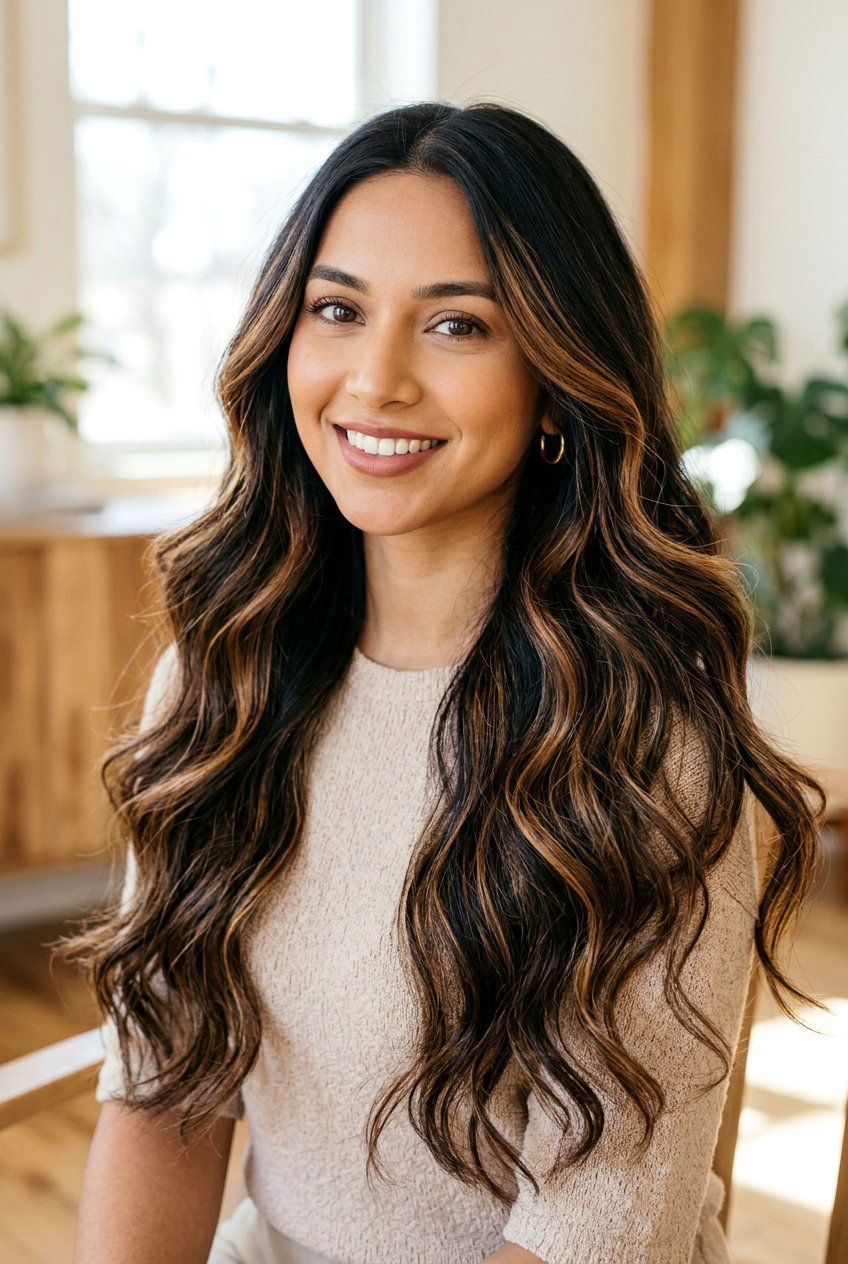 Black Brown Hair With Caramel Highlights - 20 black brown hair color ideas - 20 black brown hair color ideas