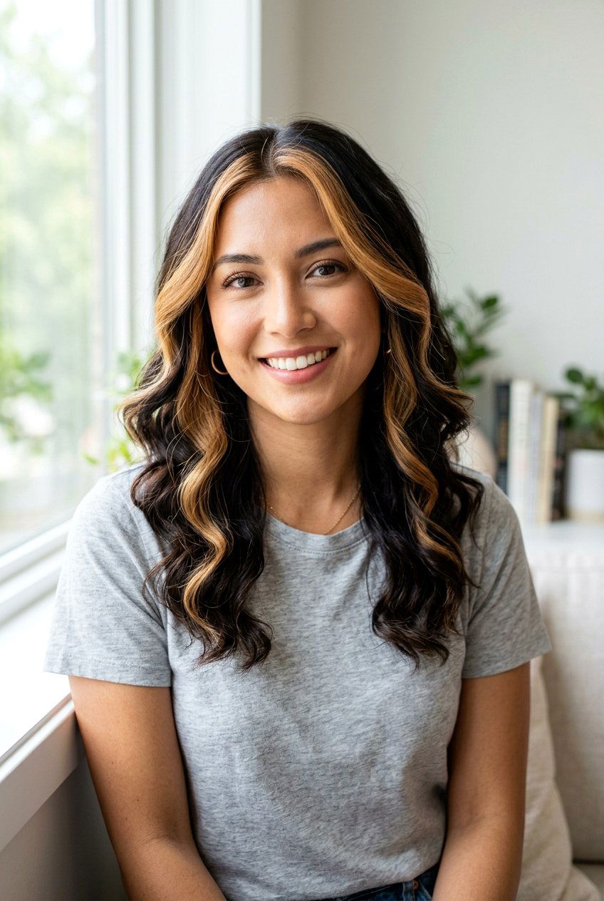 Black Brown Hair With Face Framing Highlights - 20 black brown hair color ideas - 20 black brown hair color ideas