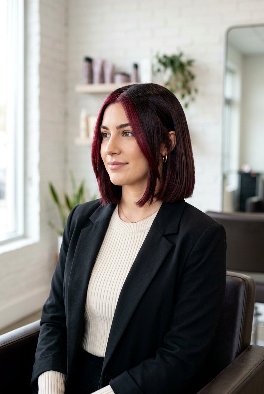 20 Gorgeous Black Cherry Balayage With Money Piece Looks Now