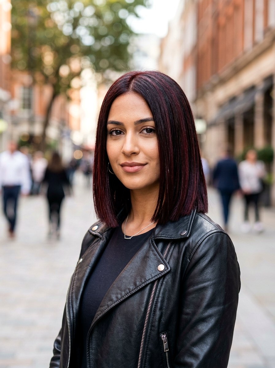 Black Cherry Brown Blunt Cut - 20 red brown hair color for winter - 20 red brown hair color for winter