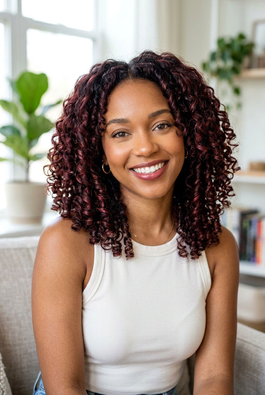 Black Cherry Brunette Curls And Coils - 20 black cherry brunette hair - 20 black cherry brunette hair