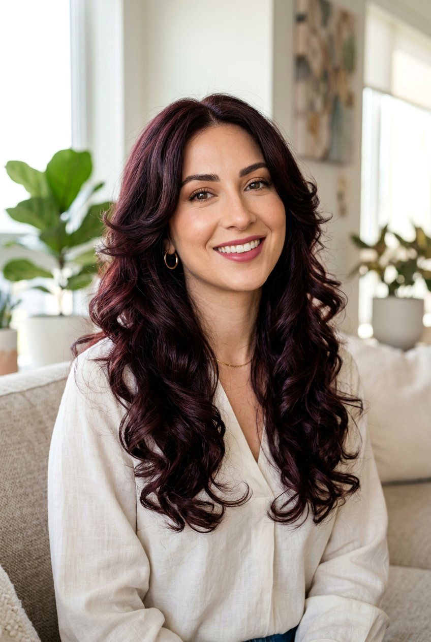 Black Cherry Brunette Long Layered Hair - 20 black cherry brunette hair - 20 black cherry brunette hair