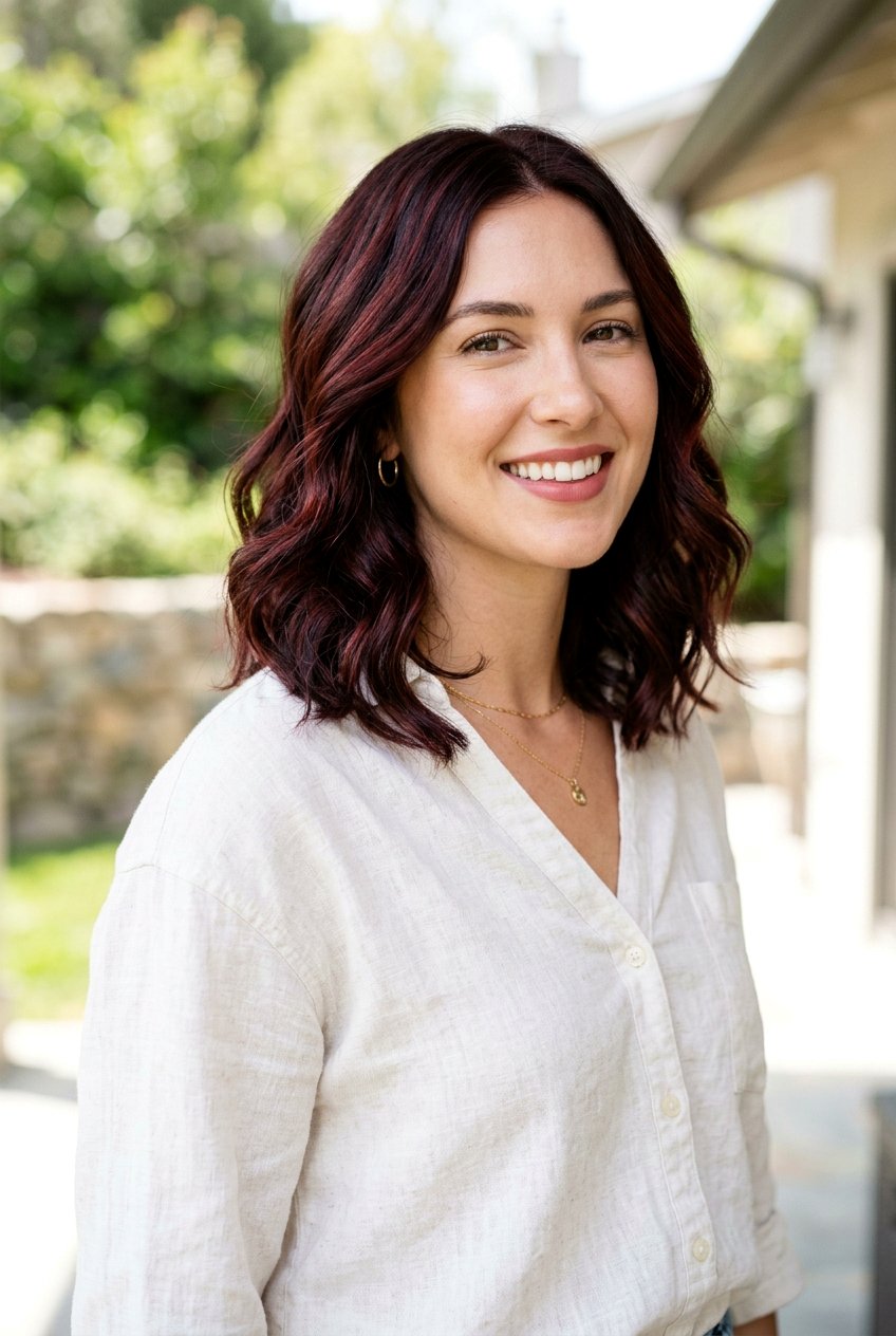 Black Cherry Brunette On Medium Length Hair - 20 black cherry brunette hair - 20 black cherry brunette hair