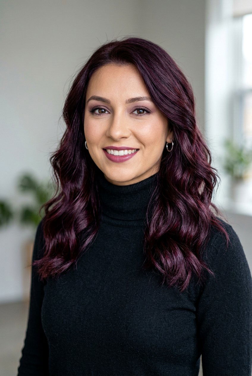 Black Cherry Brunette With Violet Tones - 20 black cherry brunette hair - 20 black cherry brunette hair