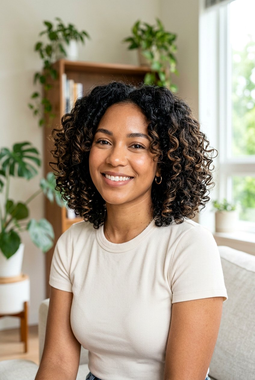 Black Curly Bob With Soft Caramel Brown Highlights - 20 black hair with soft brown highlights - 20 black hair with soft brown highlights