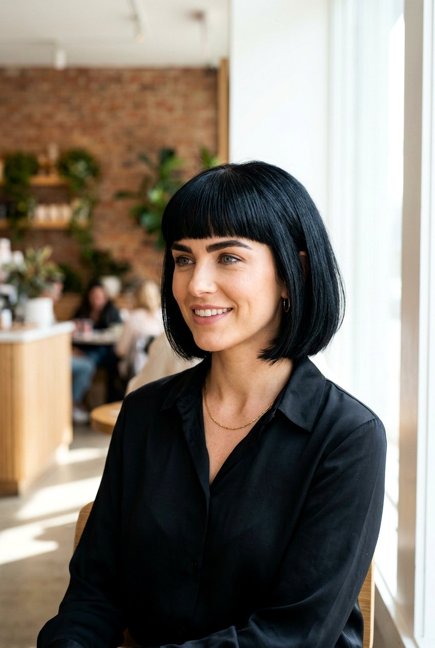 Black French Bob - 20 glossy black hair ideas - 20 glossy black hair ideas