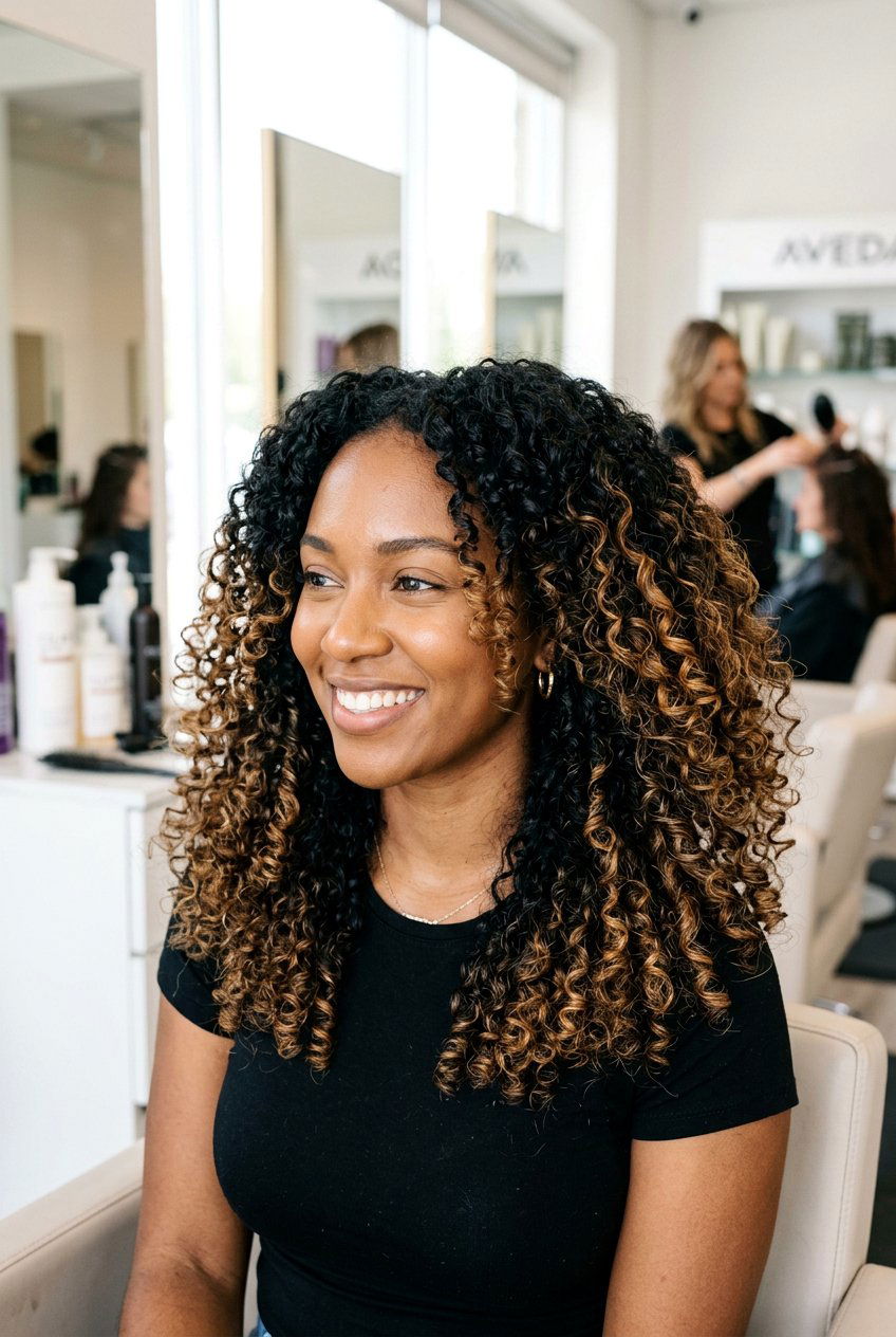 Black Hair Caramel Balayage Curly Hair - 20 black hair with caramel balayage - 20 black hair with caramel balayage